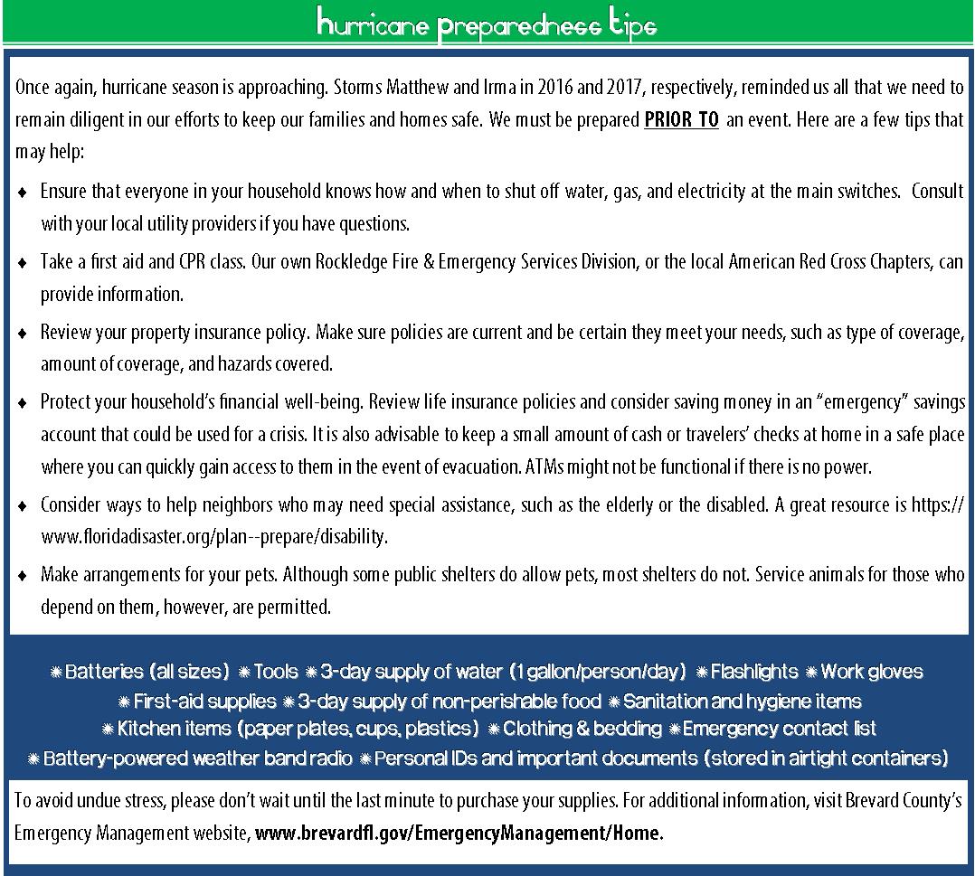 Hurricane Preparedness Tips